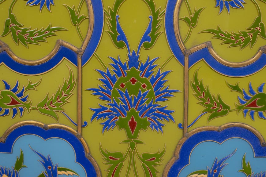 IMBERTON - Pair of stained glass windows with Hispano-Moorish decoration-3