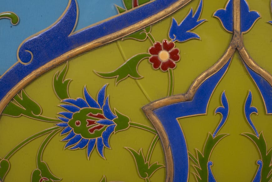 IMBERTON - Pair of stained glass windows with Hispano-Moorish decoration-11