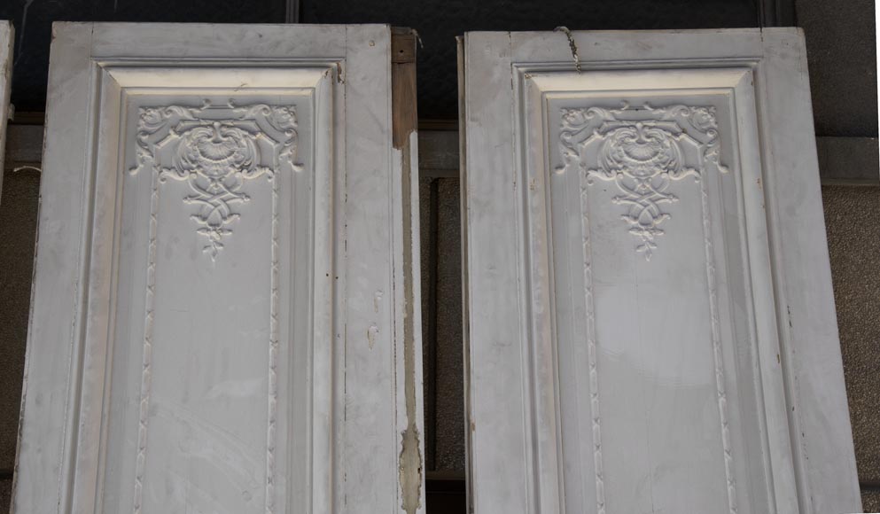 Set of eight Napoleon III style double doors in painted oak-3