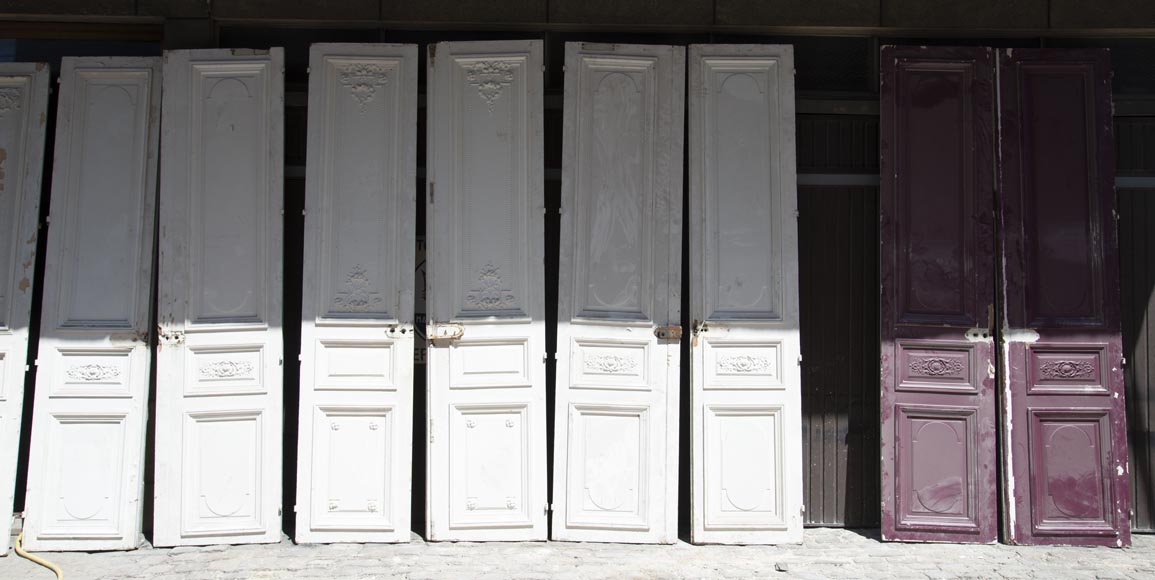 Set of eight Napoleon III style double doors in painted oak-6