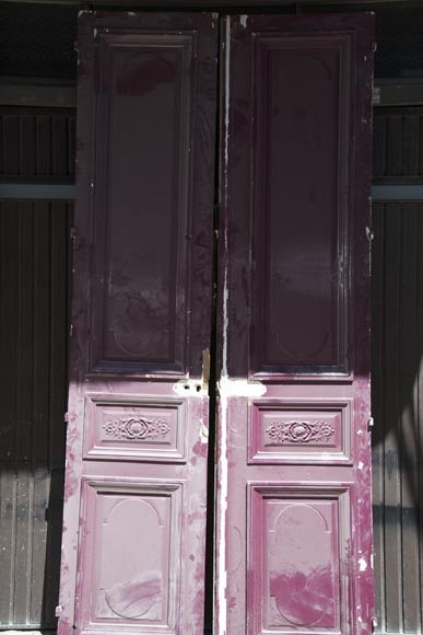 Set of eight Napoleon III style double doors in painted oak-7