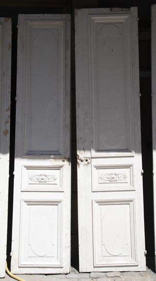 Set of eight Napoleon III style double doors in painted oak-9