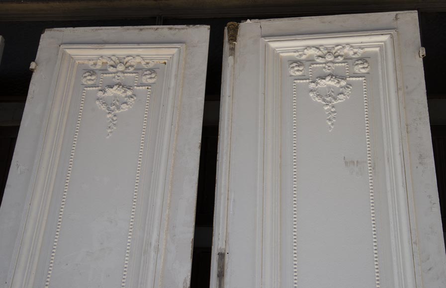 Set of eight Napoleon III style double doors in painted oak-13
