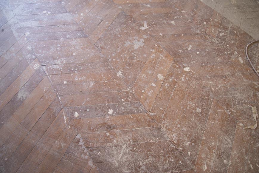 Lot of 18 m2 of antique Point de Hongrie oak parquet flooring-3