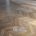 Lot of 45 m² of antique Point de Hongrie oak parquet flooring