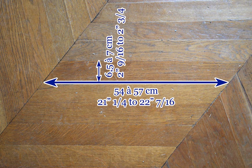 Lot of 45 m² of antique Point de Hongrie oak parquet flooring-5