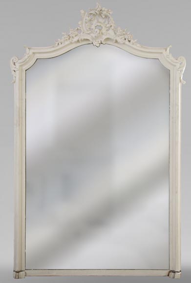 Antique Louis XV style trumeau carved with a beautiful openwork shell-0