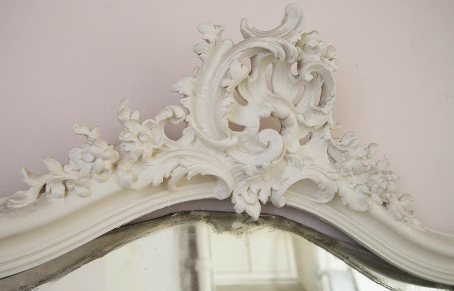 Antique Louis XV style trumeau carved with a beautiful openwork shell-2