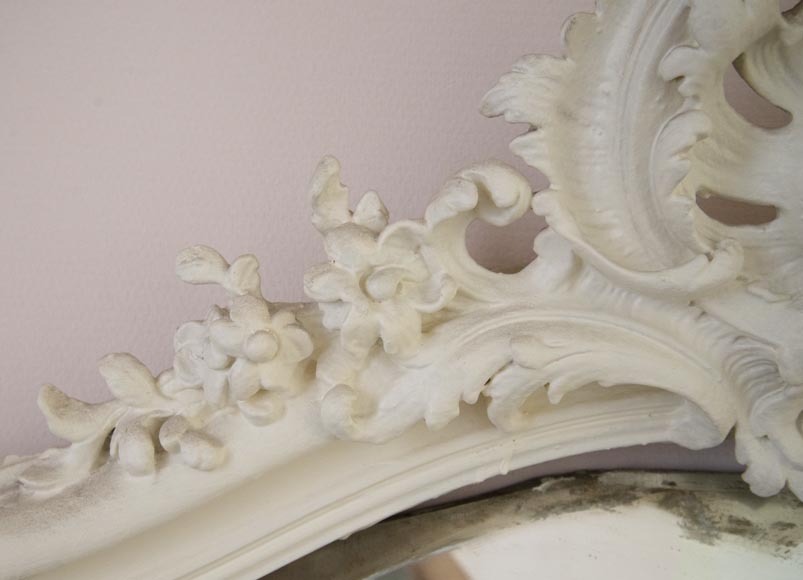 Antique Louis XV style trumeau carved with a beautiful openwork shell-3