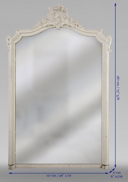Antique Louis XV style trumeau carved with a beautiful openwork shell-6