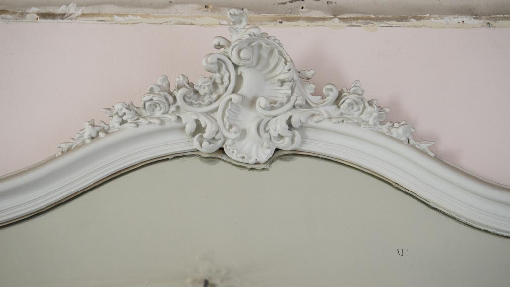 Antique Louis XV style trumeau carved with a beautiful asymmetrical shell-1