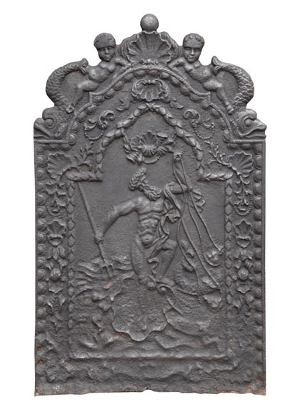  Neo-Renaissance fireback with Neptune, 19th century-0