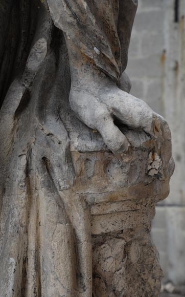 French School, Impressive stone sculpture of a feminine allegory, End of the 18th century-12