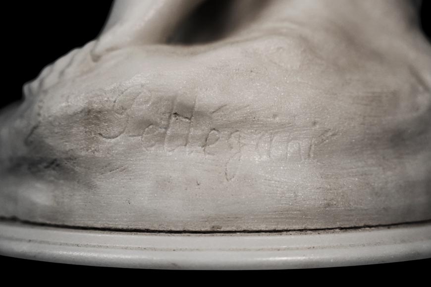 Louis-Robert Carrier-Belleuse (1848–1913), Nymph with a Goat, Carrara marble-5