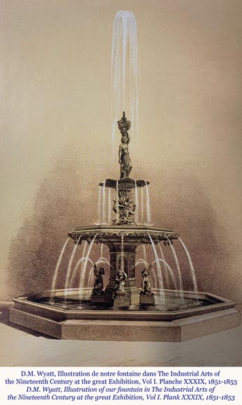 VAL D’OSNE Foundry - Exceptional Renaissance style fountain  Model presented in the 1851 World Fair -1