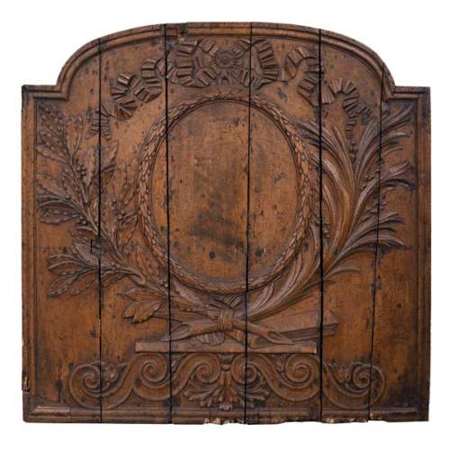 Louis XVI period walnut fireback matrix