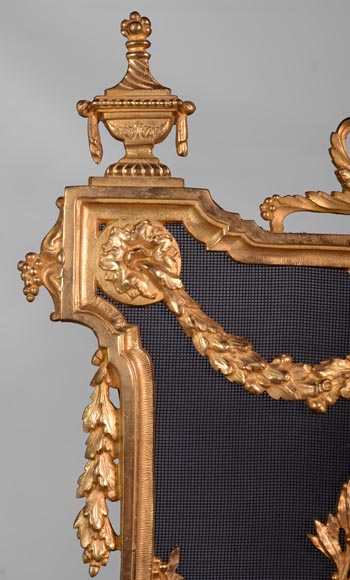 Napoléon III firescreen in gilt bronze with a dancer-2