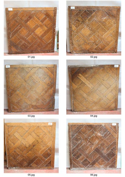 Lot of 25 m2 of 18th century Versailles oak parquet flooring-11