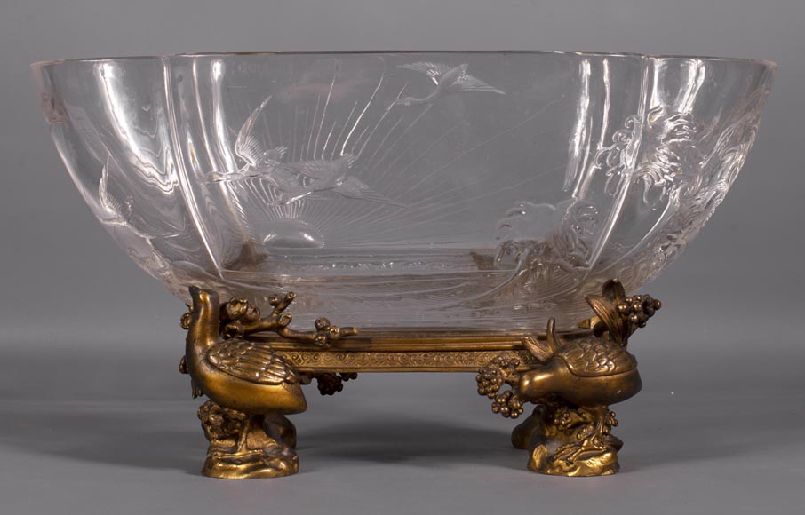 Baccarat crystal and gilt bronze bowl with Japanese decoration