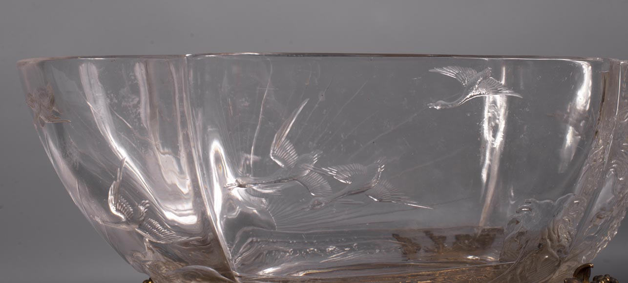 Baccarat crystal and gilt bronze bowl with Japanese decoration