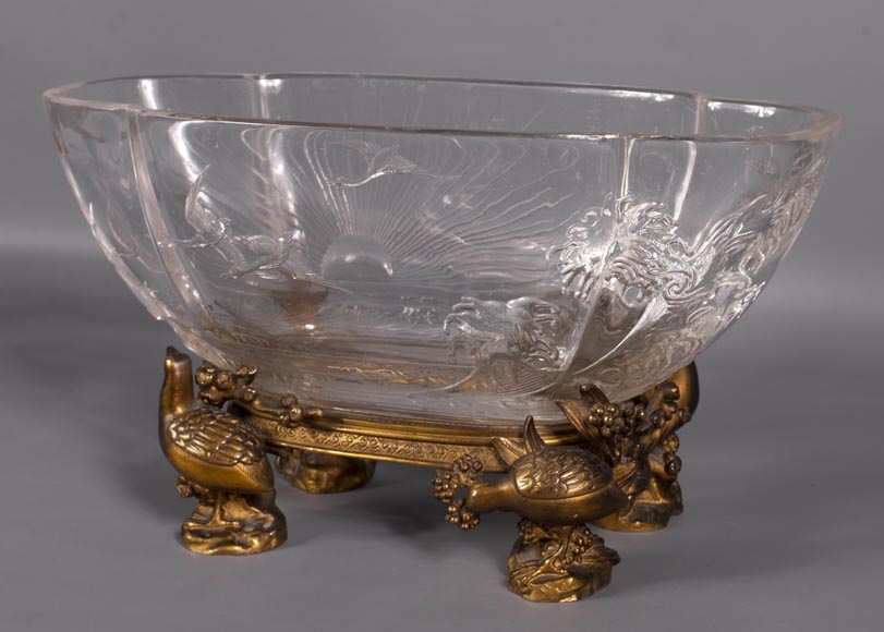 Baccarat crystal and gilt bronze bowl with Japanese decoration-1