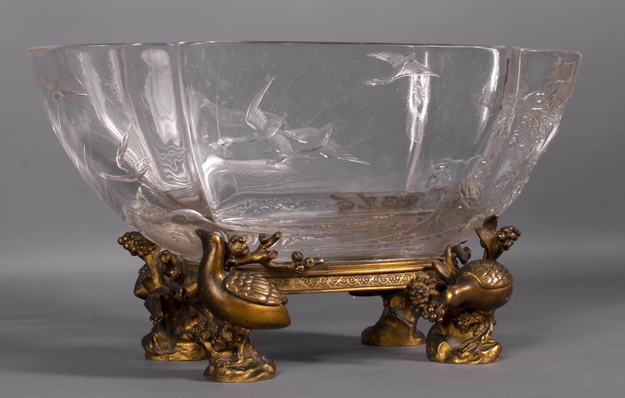 Baccarat crystal and gilt bronze bowl with Japanese decoration-2