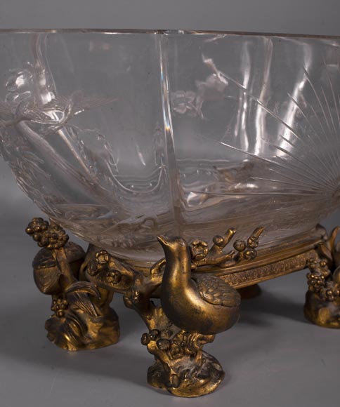 Baccarat crystal and gilt bronze bowl with Japanese decoration-7