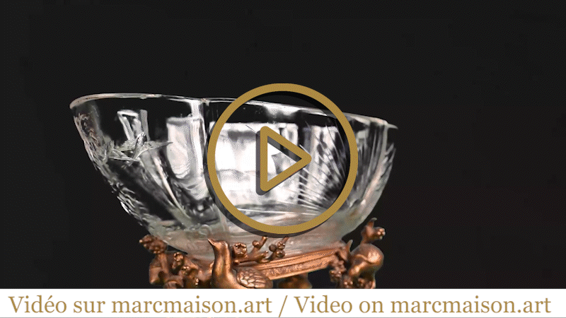 Baccarat crystal and gilt bronze bowl with Japanese decoration-0
