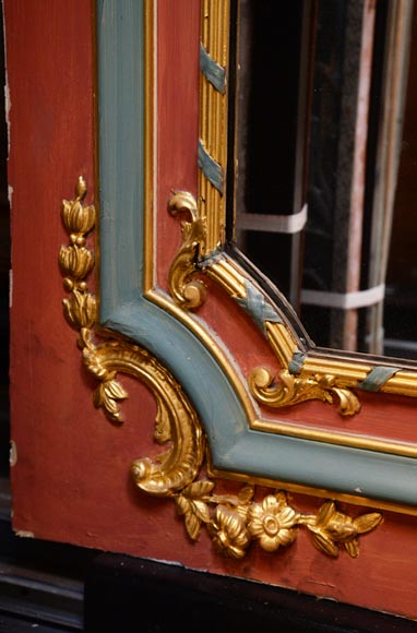 Stucco and wood overmantel Napoleon III, second half of the 19th century-5