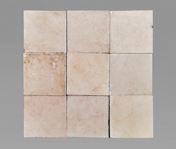 Lot of 23 m² of Chassagne pink stone square tiles-0