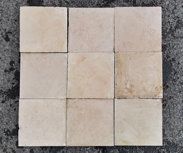 Lot of 23 m² of Chassagne pink stone square tiles-1