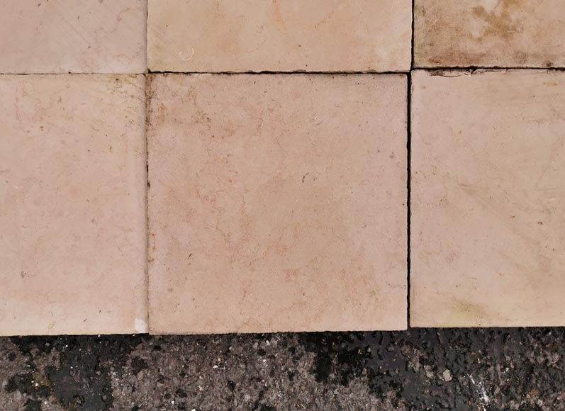 Lot of 23 m² of Chassagne pink stone square tiles-3