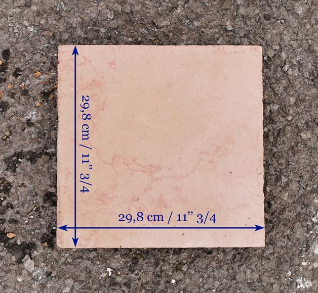 Lot of 23 m² of Chassagne pink stone square tiles-6