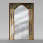 Regency style trumeau in gilded wood and trompe l'oeil marble from Campan, early 19th century