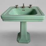 Earthenware washbasin on column, Standard, 50's