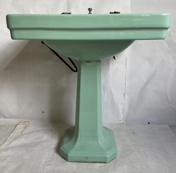 Earthenware washbasin on column, Standard, 50's-2