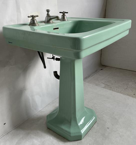 Earthenware washbasin on column, Standard, 50's-4