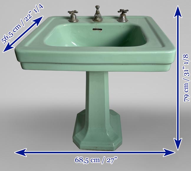 Earthenware washbasin on column, Standard, 50's-6