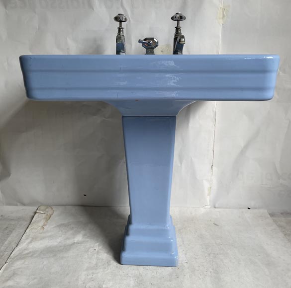 Earthenware washbasin on column, 50's-1