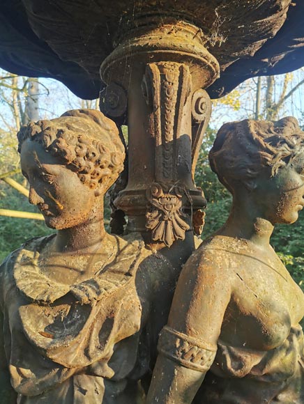 DUCEL from Germain PILON, Cast iron fountain  “the Three graces” -8