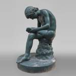 DUCEL FOUNDRY, Cast iron statue from the antique sculpture Boy with a thorn, mid 19th century
