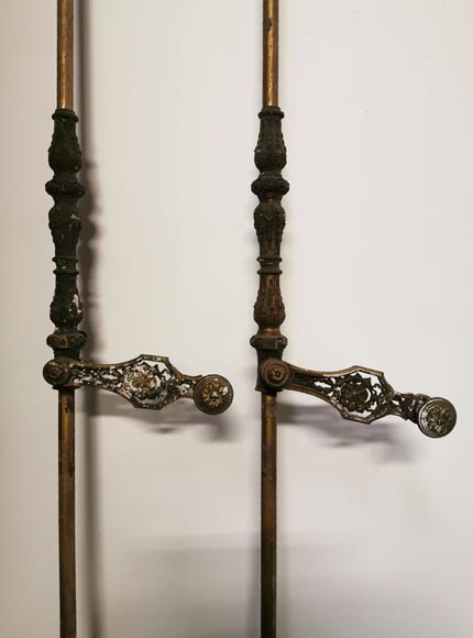 Pair of bronze cremone bolts signed 