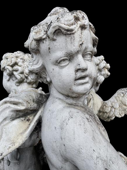 Group of three winged putti in painted cast iron, after the Water Parterres of Versailles Group of three winged putti in painted cast iron, after the Water Parterres of Versailles-6