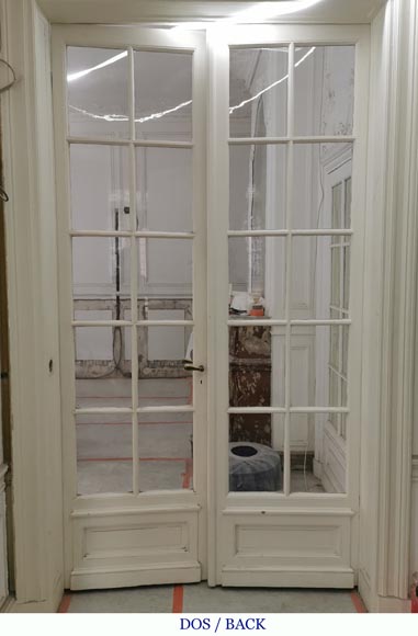 Pair of important double doors with panes, late 19th century-10