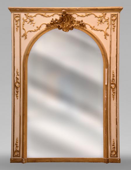 Louis XV style trumeau with gilt rococo decor-0