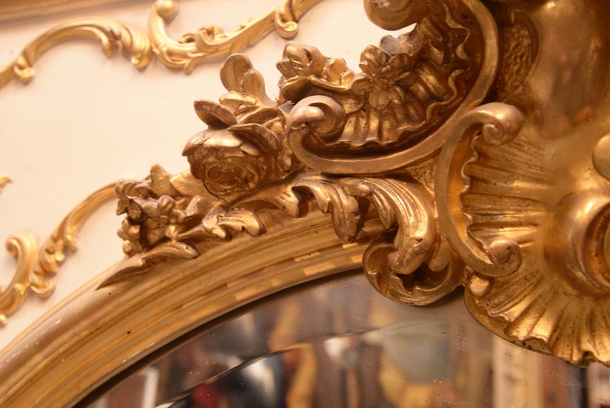Louis XV style trumeau with gilt rococo decor-2