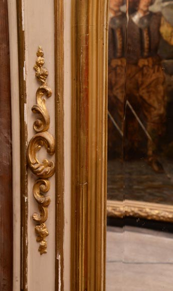 Louis XV style trumeau with gilt rococo decor-4