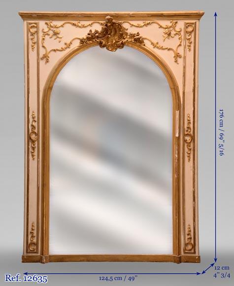 Louis XV style trumeau with gilt rococo decor-7