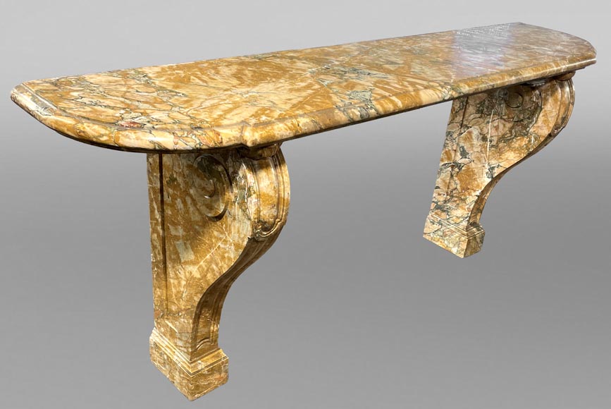 Siena Yellow marble console table with console legs-2