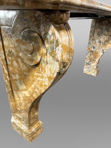 Siena Yellow marble console table with console legs-3